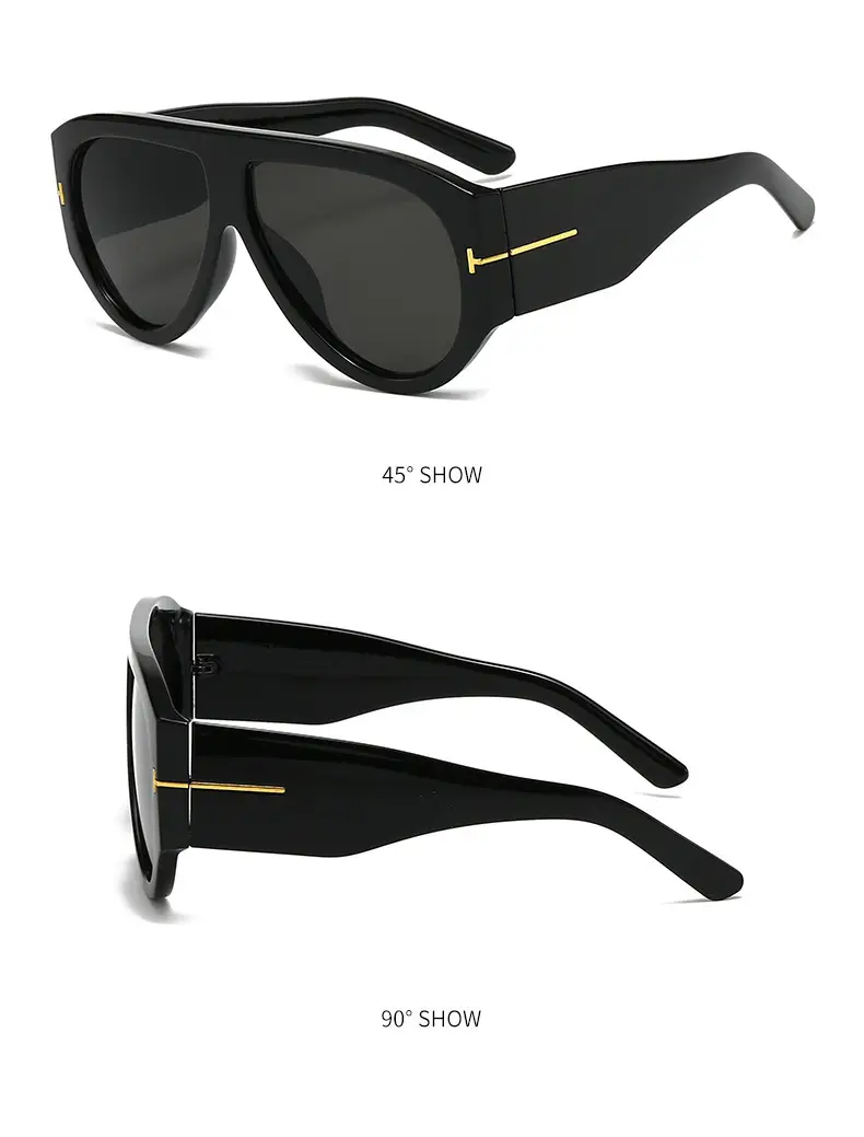 Large Frame Aviator Sunglasses Green Flame UV Resistant — feature 9
