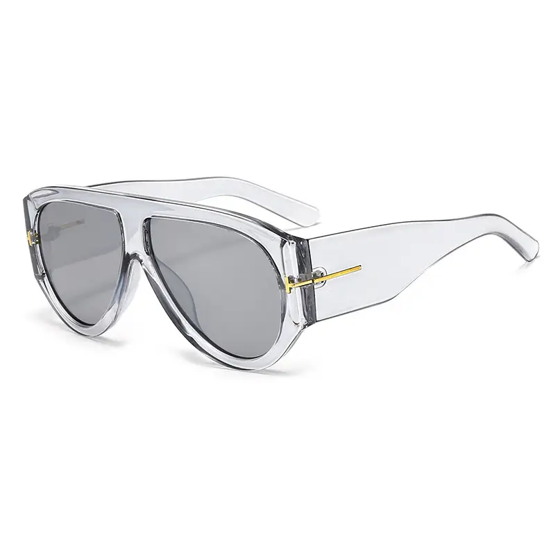 Large Frame Aviator Sunglasses Green Flame UV Resistant - Image 5