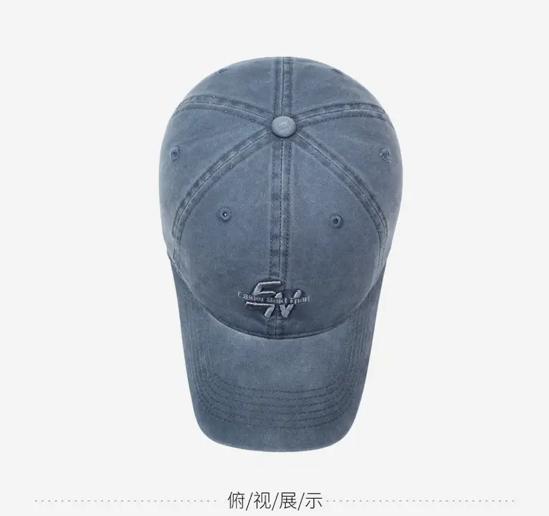 Men's Beige Korean Letter Denim Cap — feature 12