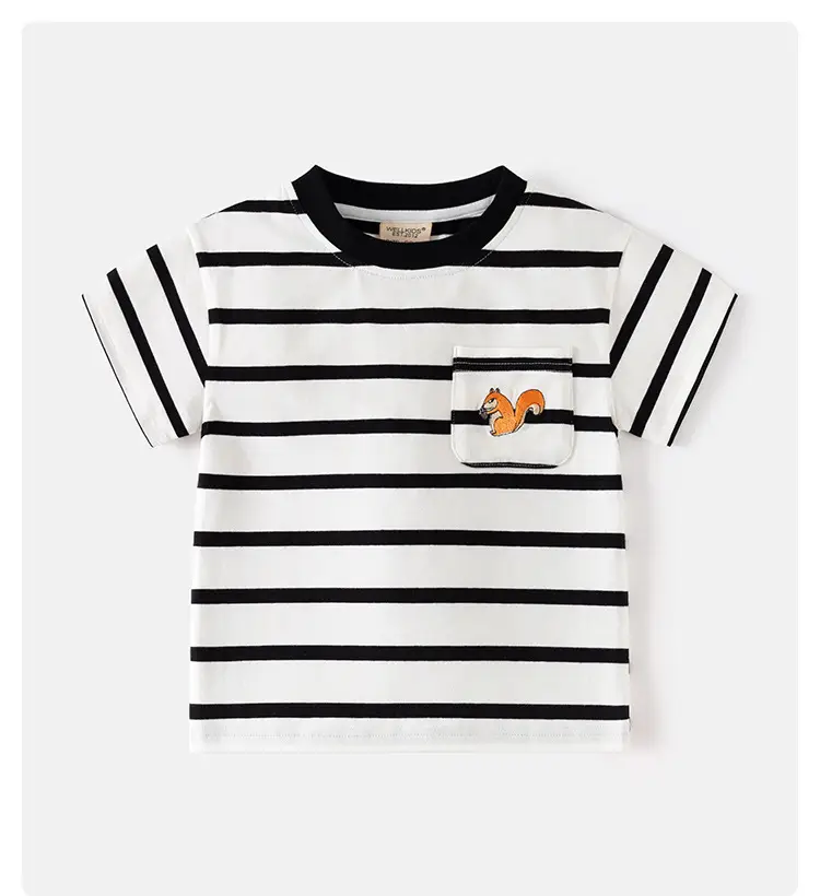 Boys Navy Striped Short Sleeve T-Shirt 2025 — feature 1