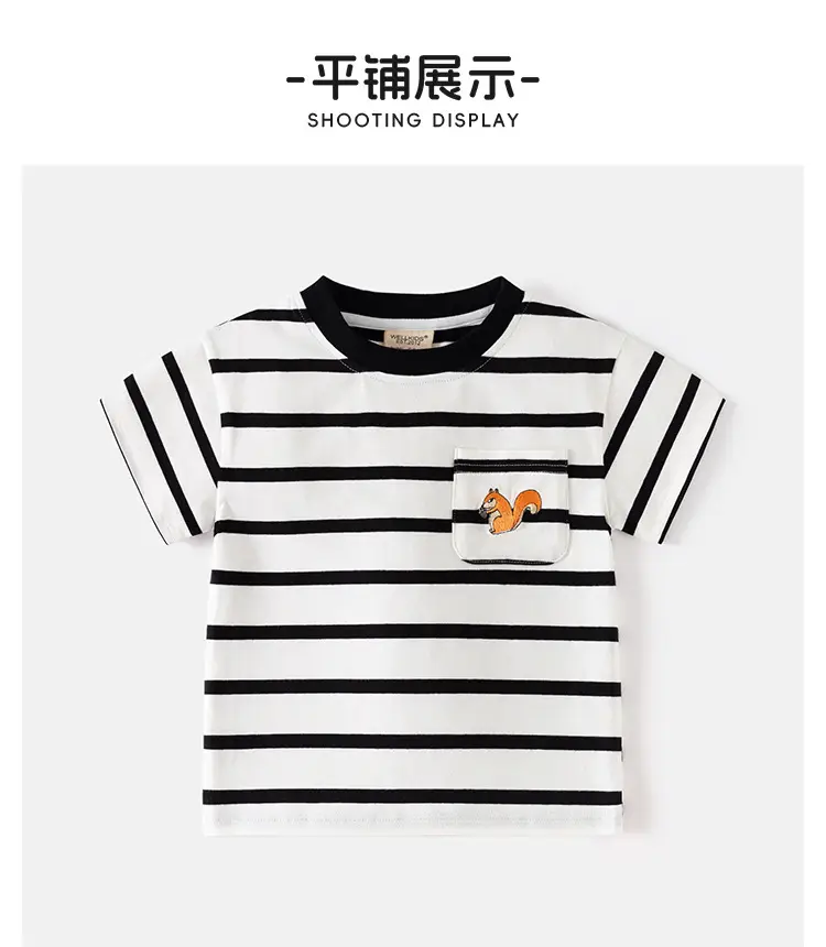 Boys Navy Striped Short Sleeve T-Shirt 2025 — feature 8
