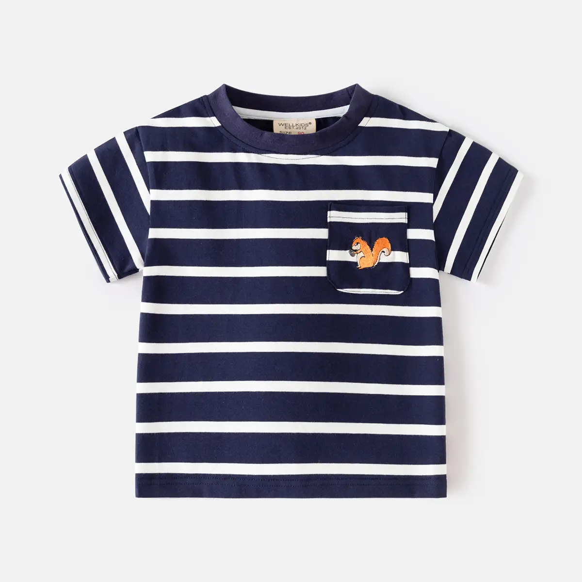 Boys Navy Striped Short Sleeve T-Shirt 2025