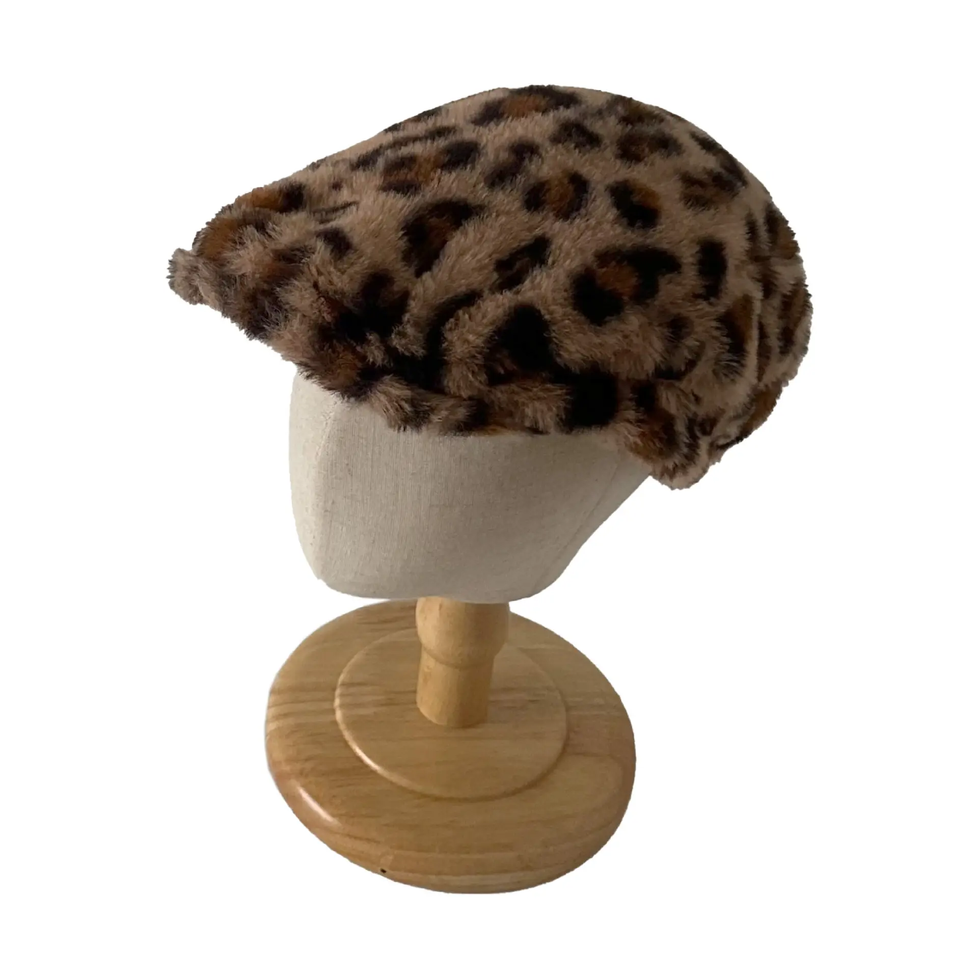 Leopard Print Winter Cap for Boys Girls Warm Plush