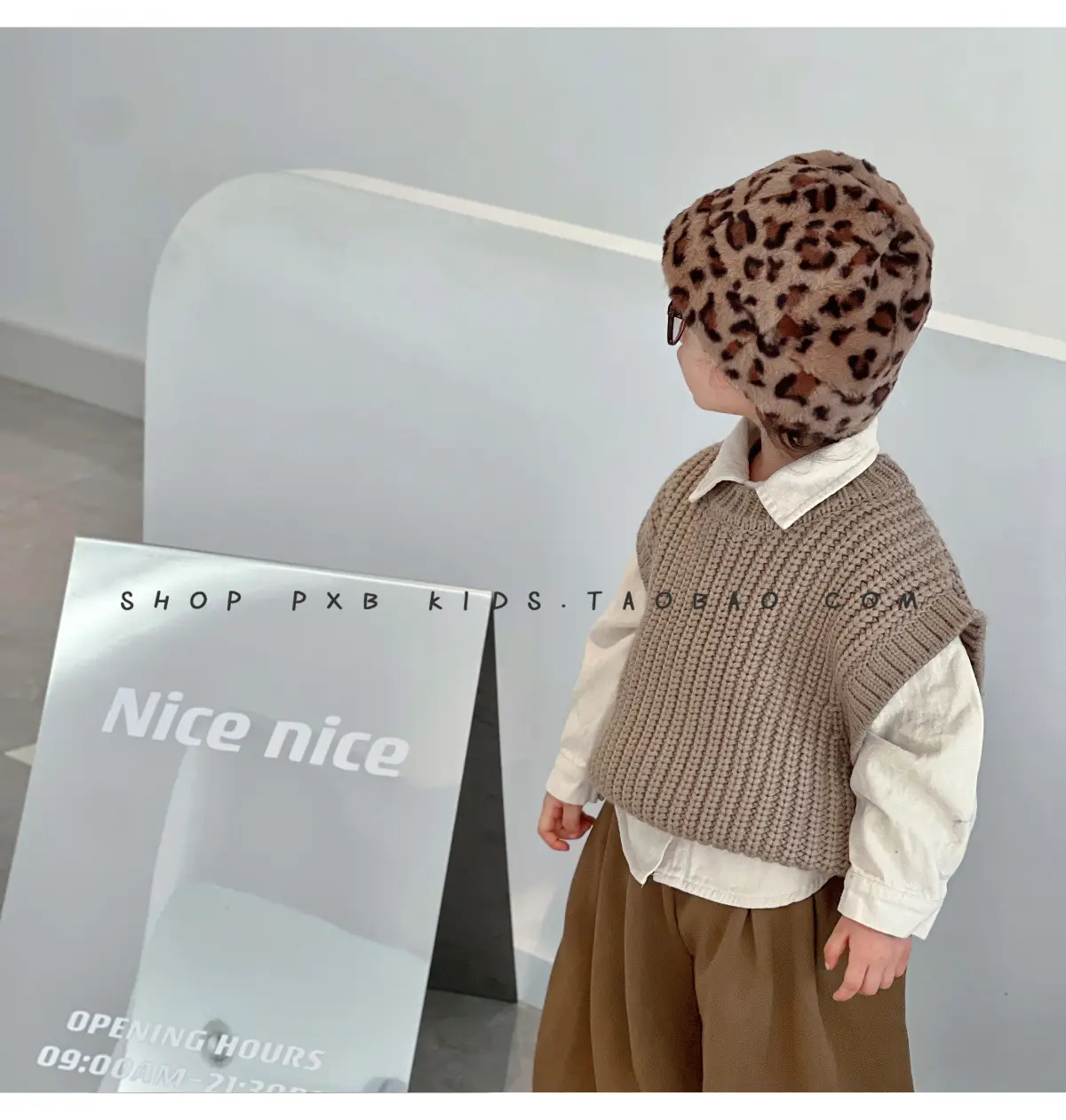 Leopard Print Winter Cap for Boys Girls Warm Plush — feature 11