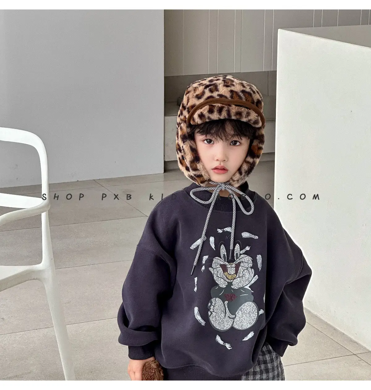 Leopard Print Winter Cap for Boys Girls Warm Plush — feature 17