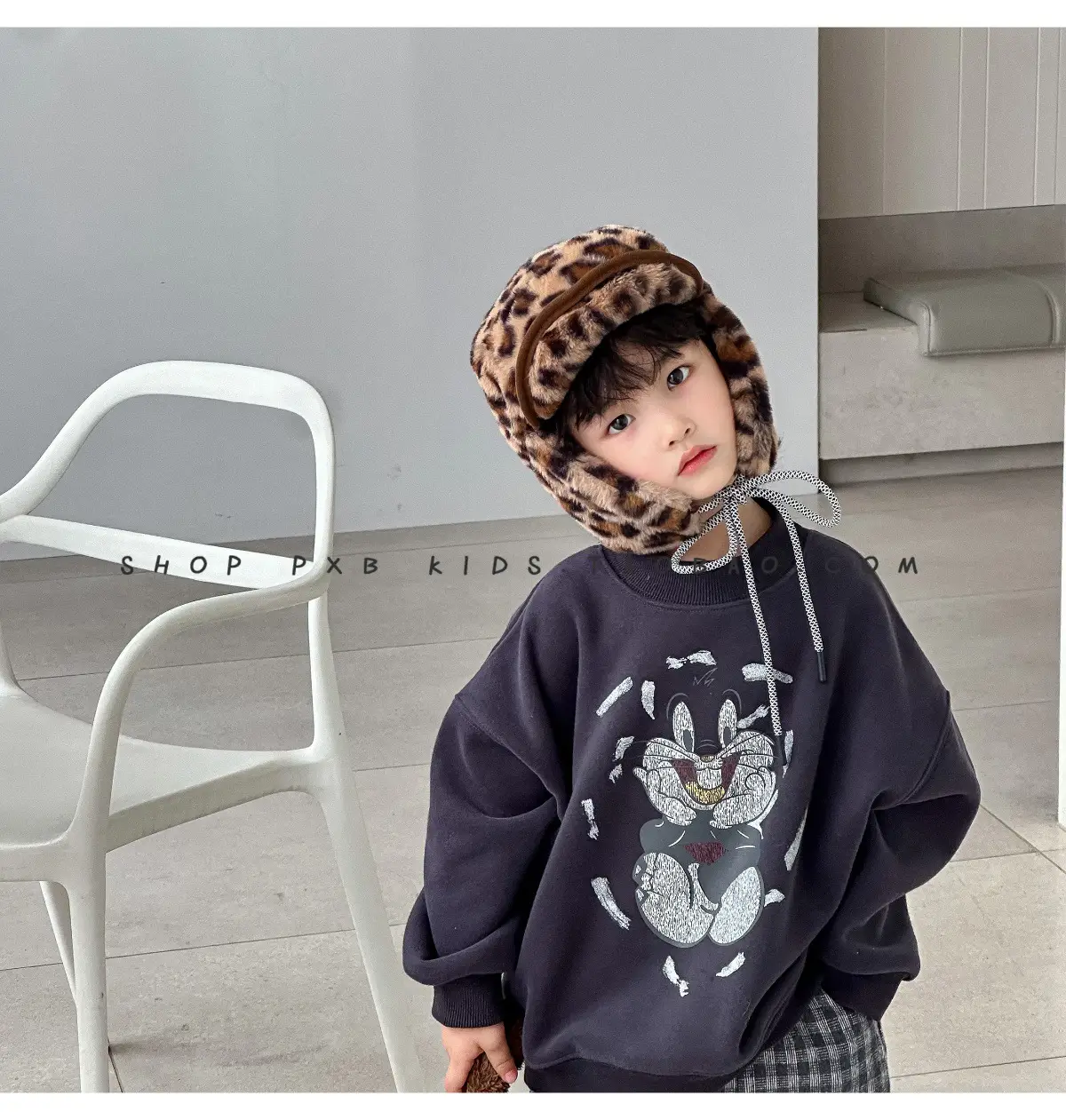 Leopard Print Winter Cap for Boys Girls Warm Plush — feature 18
