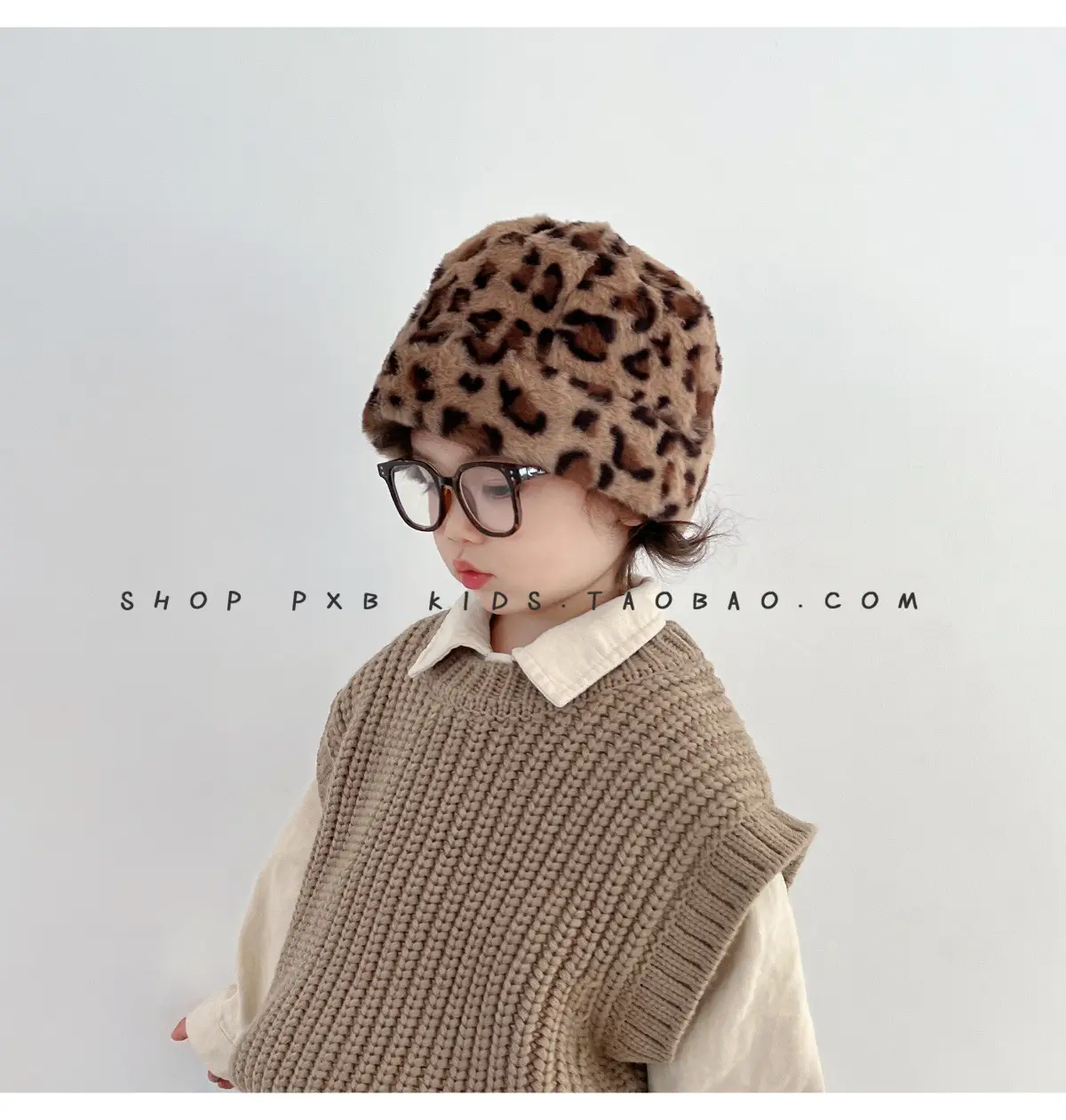 Leopard Print Winter Cap for Boys Girls Warm Plush — feature 9