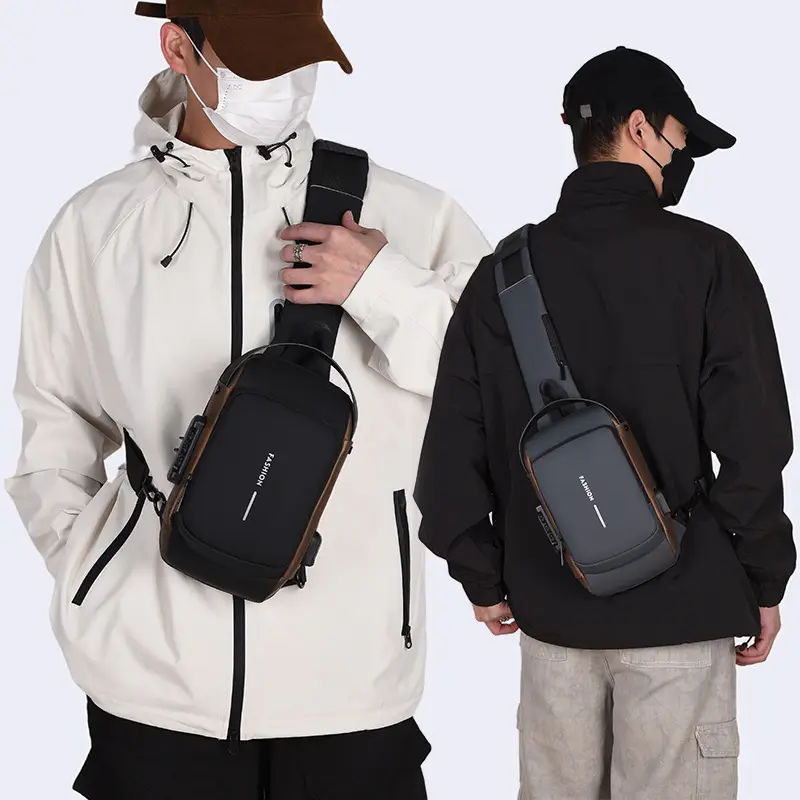 Men's Password Lock Anti-Theft Cycling Bag Black - Image 10