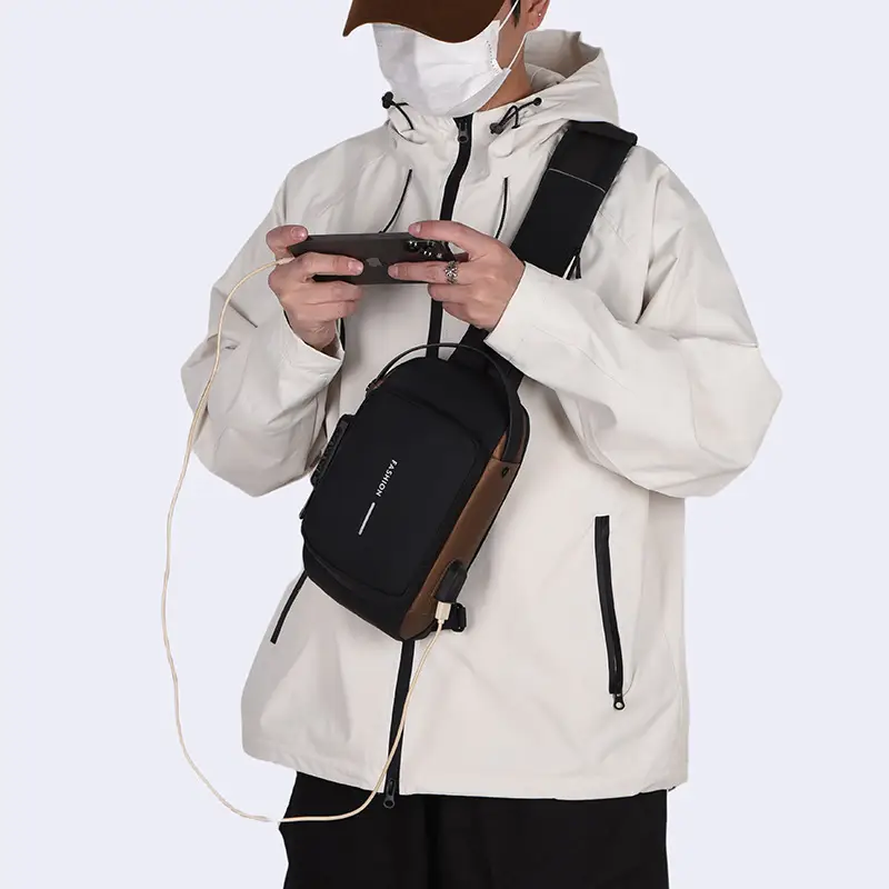 Men's Password Lock Anti-Theft Cycling Bag Black - Image 11