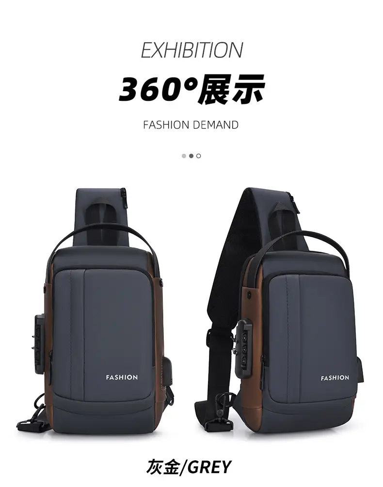 Men's Password Lock Anti-Theft Cycling Bag Black — feature 13