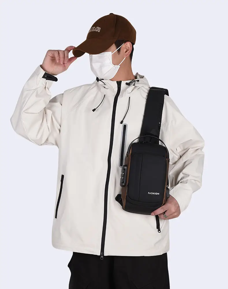 Men's Password Lock Anti-Theft Cycling Bag Black — feature 14