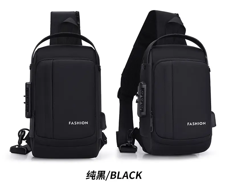 Men's Password Lock Anti-Theft Cycling Bag Black — feature 15