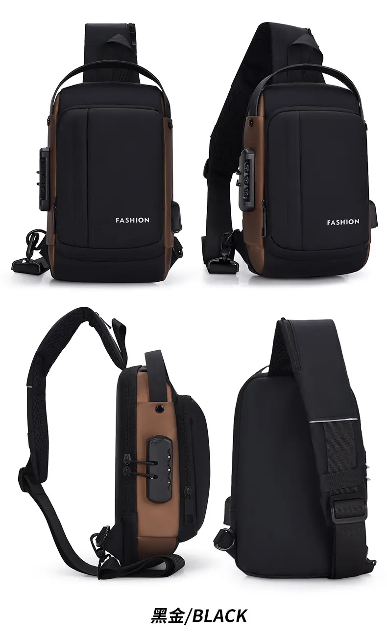 Men's Password Lock Anti-Theft Cycling Bag Black — feature 18