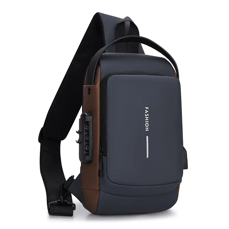 Men's Password Lock Anti-Theft Cycling Bag Black - Image 2
