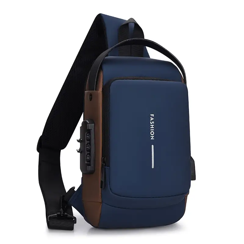 Men's Password Lock Anti-Theft Cycling Bag Black - Image 4