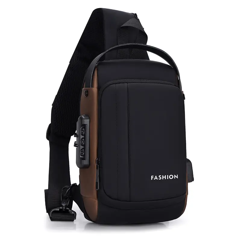 Men's Password Lock Anti-Theft Cycling Bag Black - Image 5