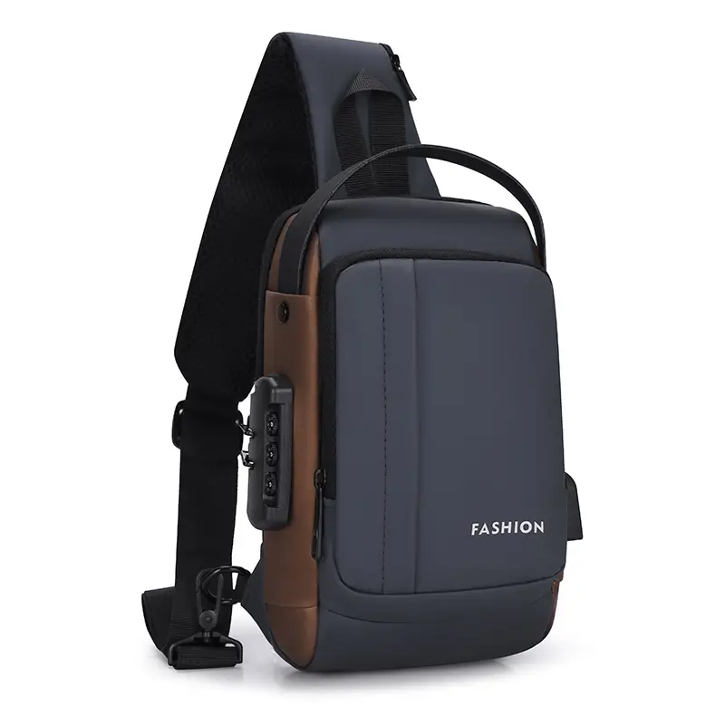 Men's Password Lock Anti-Theft Cycling Bag Black - Image 6