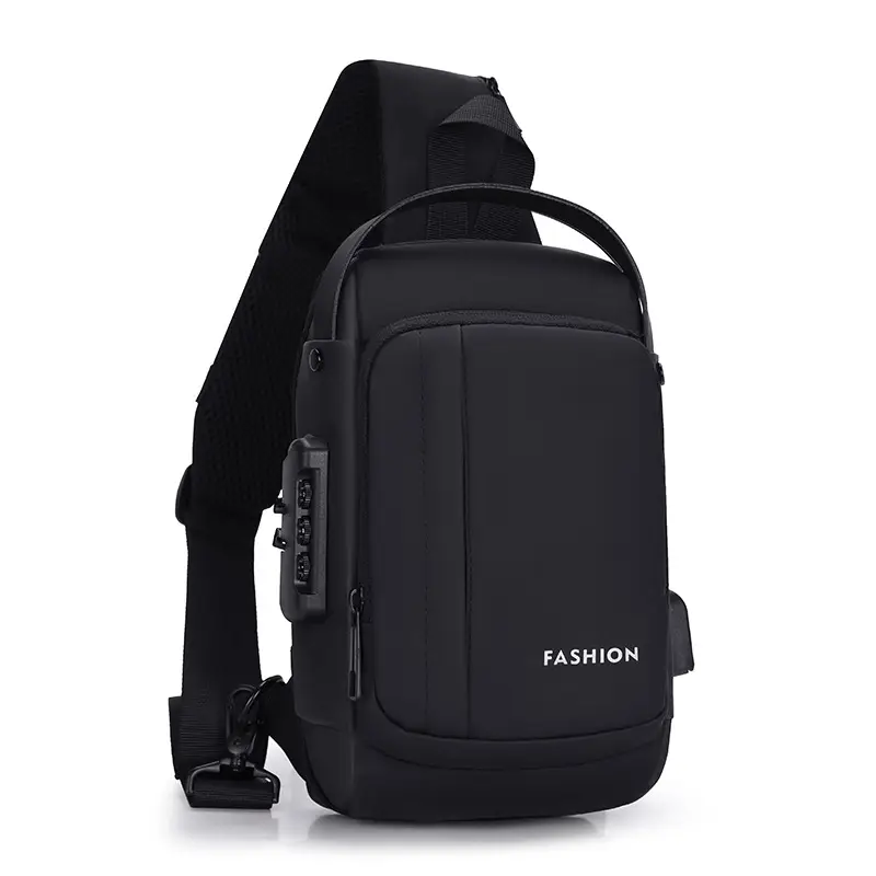 Men's Password Lock Anti-Theft Cycling Bag Black - Image 7