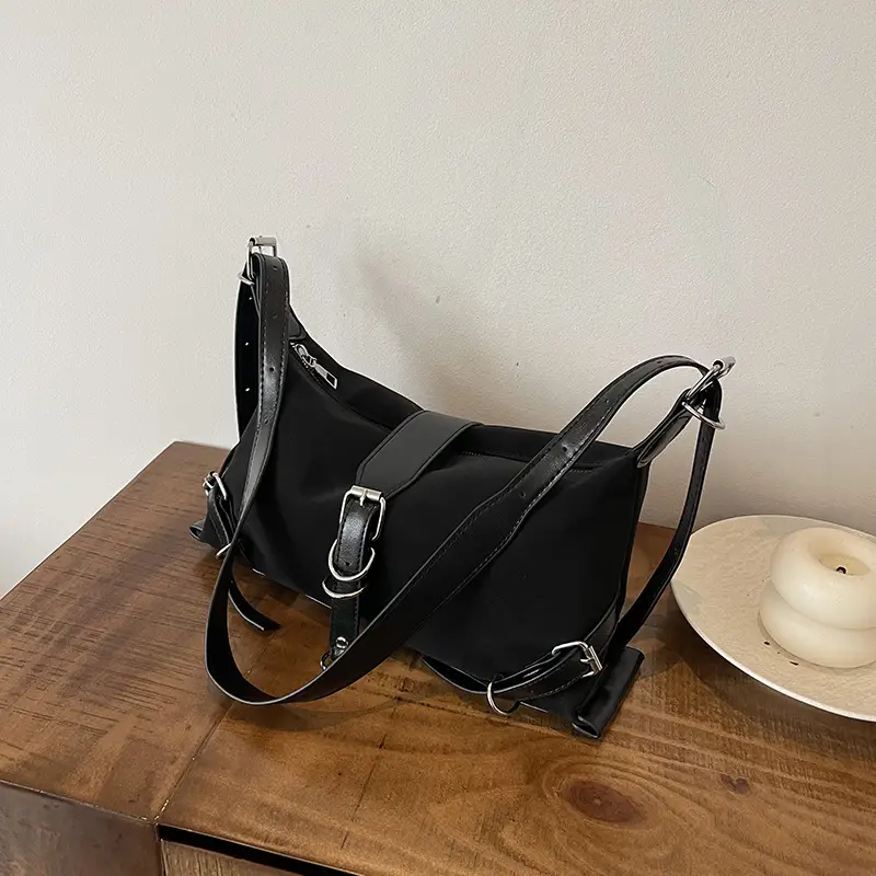 Women's Brown Leather Shoulder Bag with Buckle Detail - Image 6