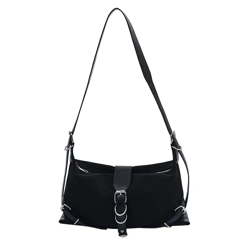 Women's Brown Leather Shoulder Bag with Buckle Detail - Image 8