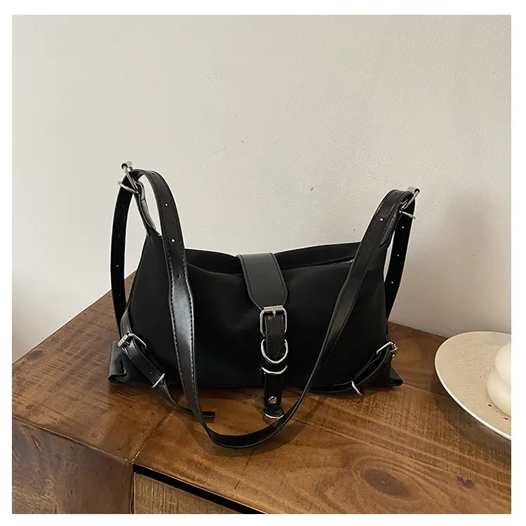 Women's Brown Leather Shoulder Bag with Buckle Detail — feature 22