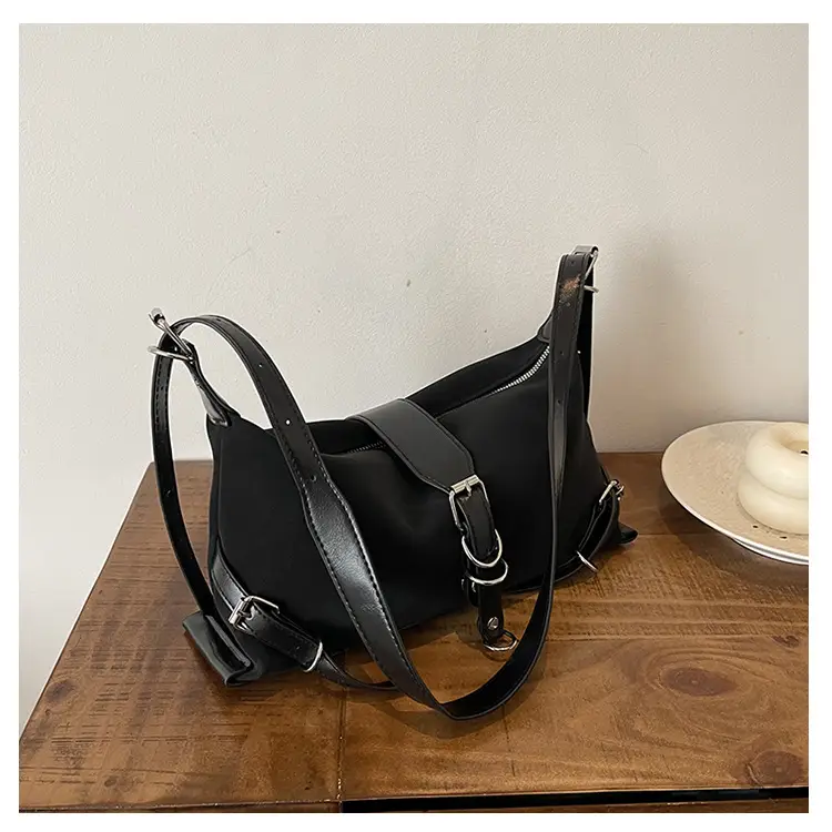Women's Brown Leather Shoulder Bag with Buckle Detail — feature 23