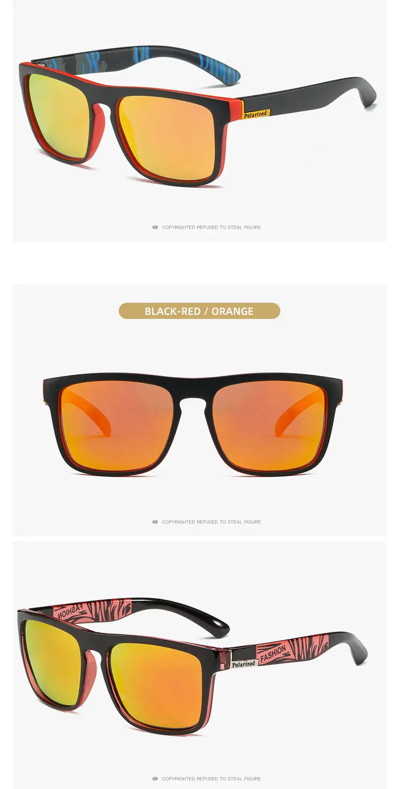 Men's Polarized Sunglasses Retro Sports Red Black — feature 15