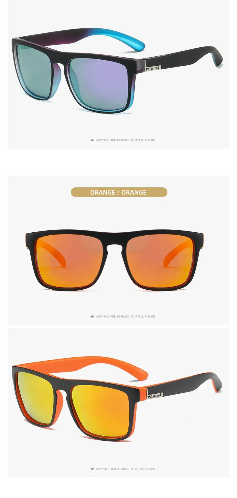 Men's Polarized Sunglasses Retro Sports Red Black — feature 17