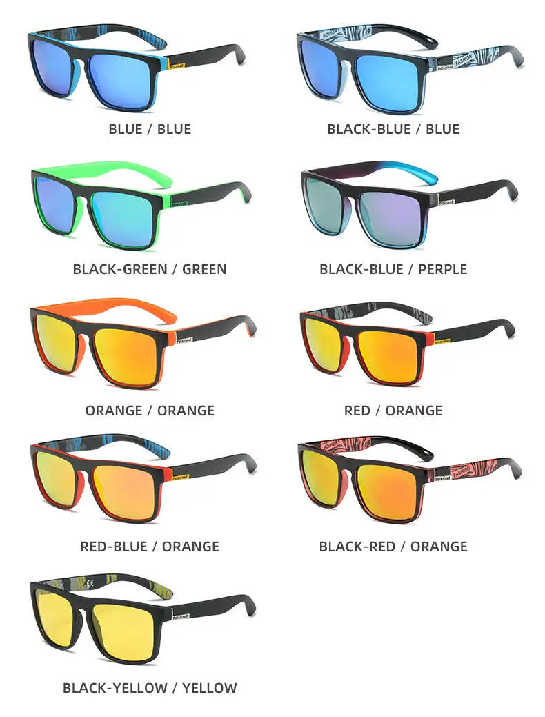 Men's Polarized Sunglasses Retro Sports Red Black — feature 18