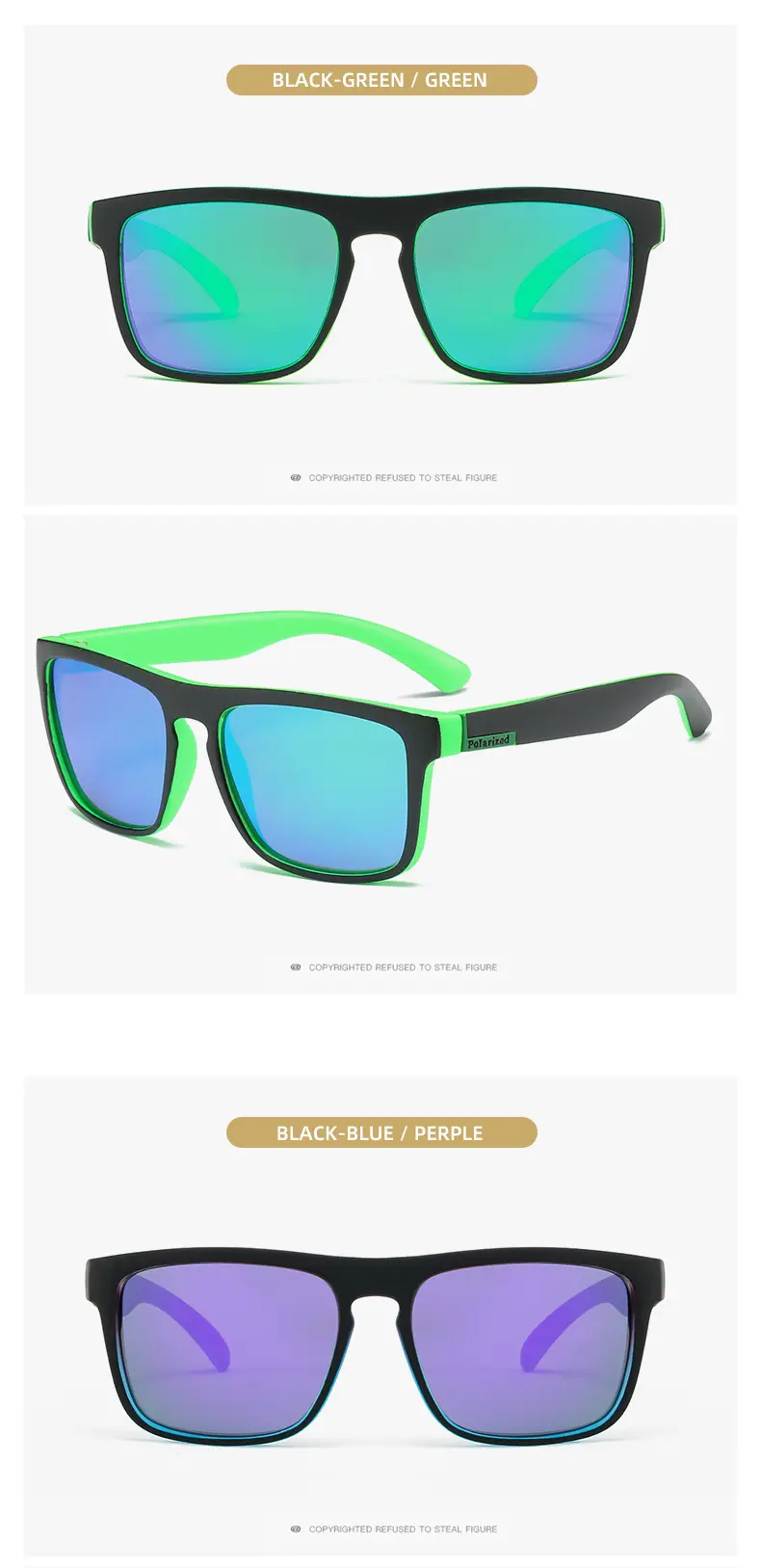 Men's Polarized Sunglasses Retro Sports Red Black — feature 19