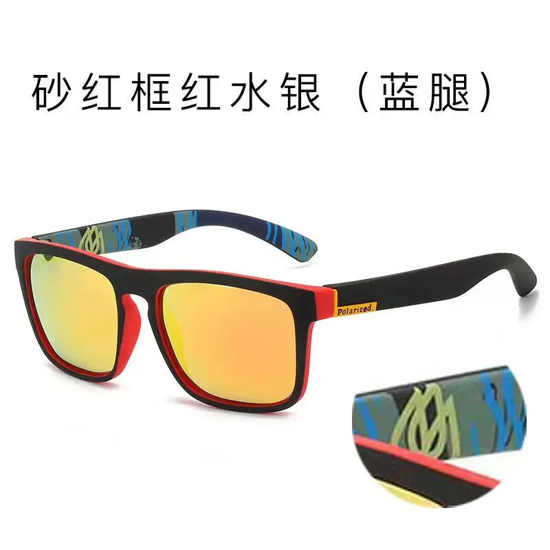 Men's Polarized Sunglasses Retro Sports Red Black — feature 22