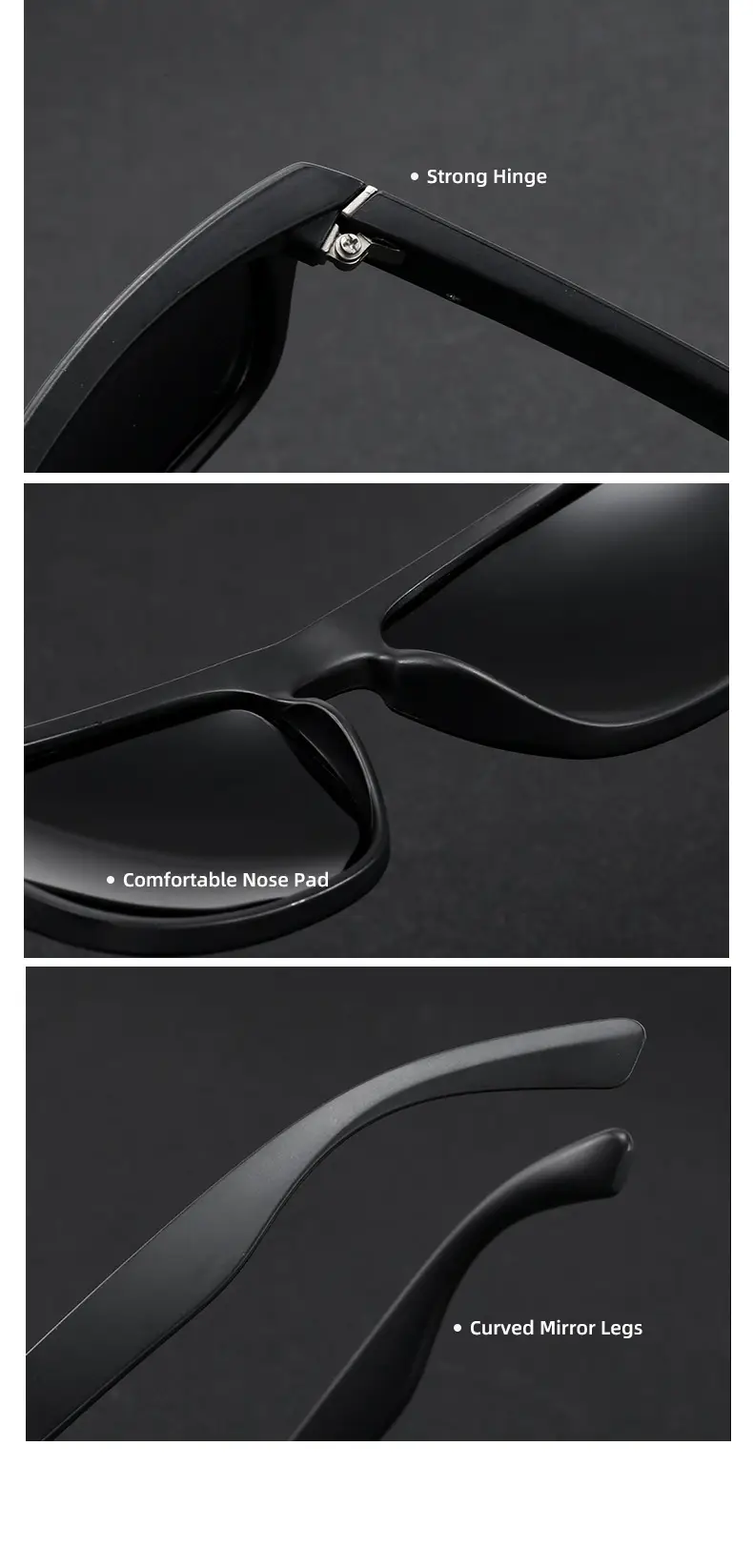 Men's Polarized Sunglasses Retro Sports Red Black — feature 23