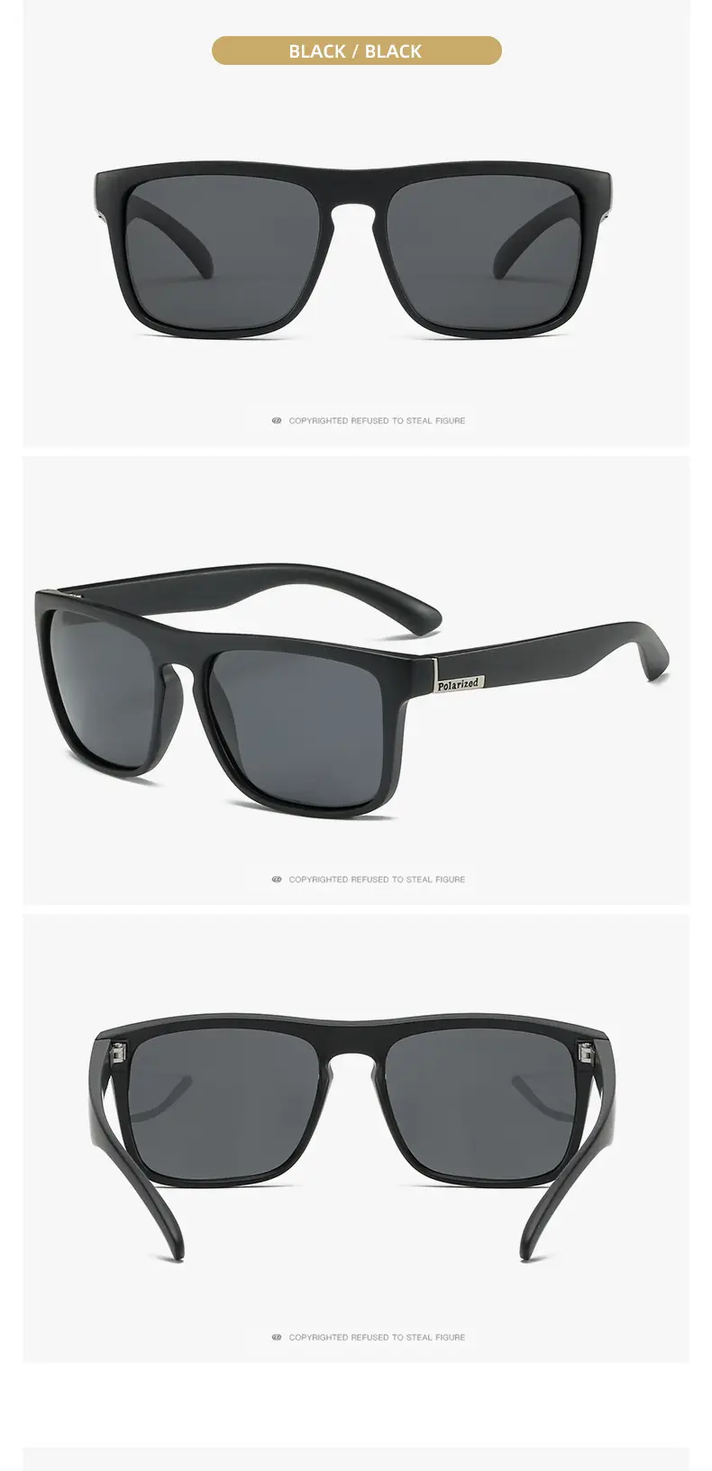 Men's Polarized Sunglasses Retro Sports Red Black — feature 24