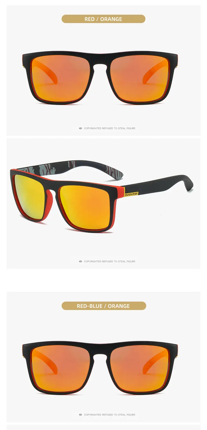 Men's Polarized Sunglasses Retro Sports Red Black — feature 28