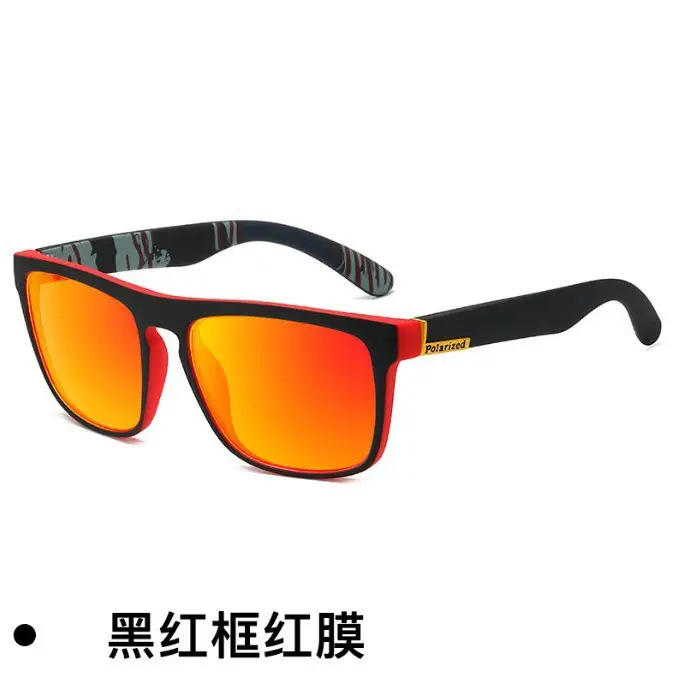 Men's Polarized Sunglasses Retro Sports Red Black — feature 31