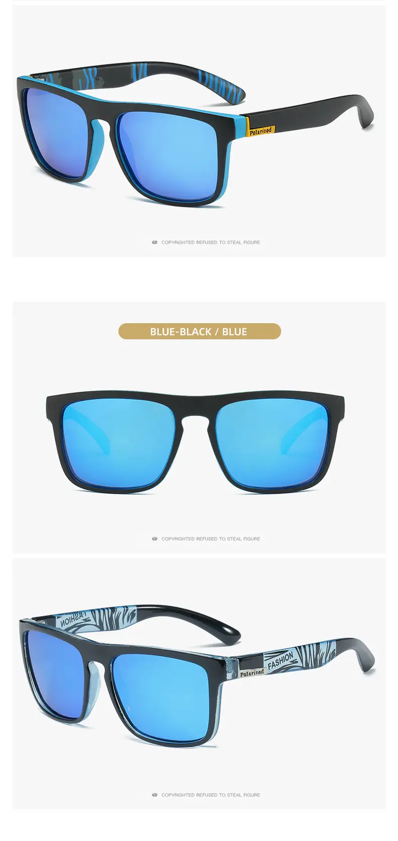 Men's Polarized Sunglasses Retro Sports Red Black — feature 38