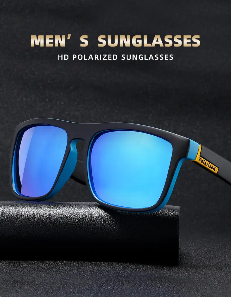 Men's Polarized Sunglasses Retro Sports Red Black — feature 39