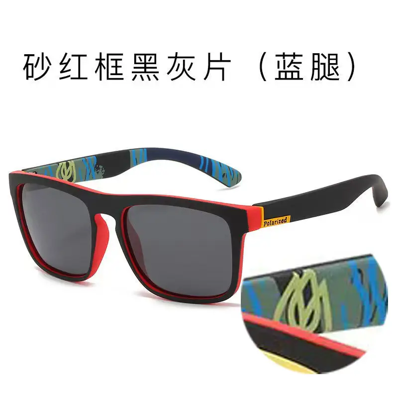 Men's Polarized Sunglasses Retro Sports Red Black — feature 4