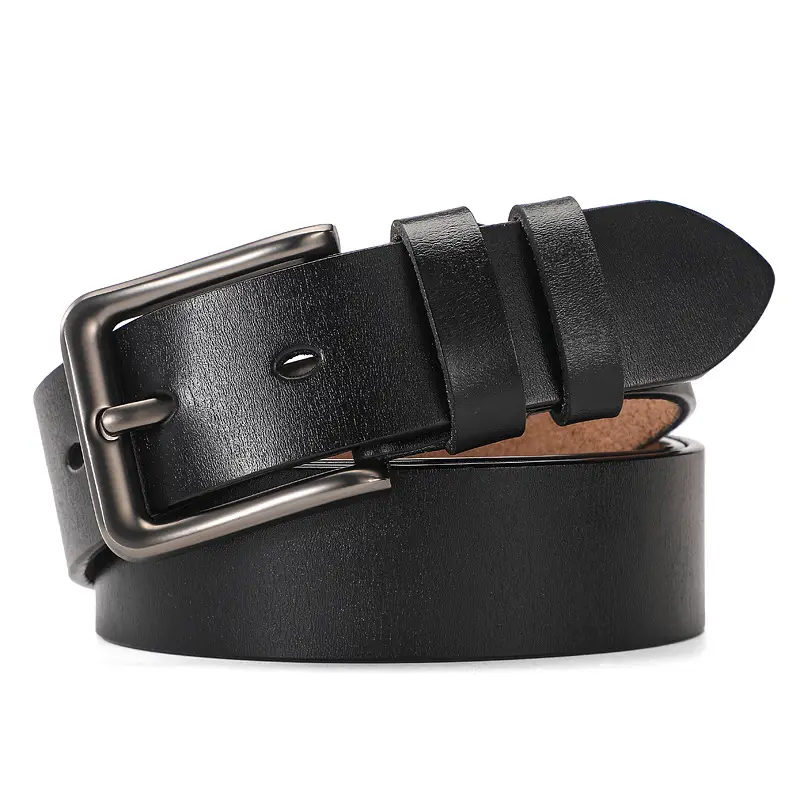 New Men's Brown Leather Buckle Belt Foreign Trade — feature 1