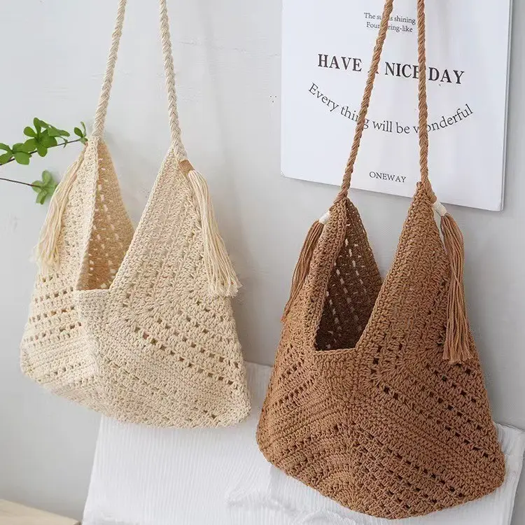 Vintage Woven Straw Bag for Women Summer Beach Carryall - Image 5