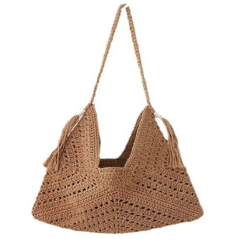Vintage Woven Straw Bag for Women Summer Beach Carryall - Image 8