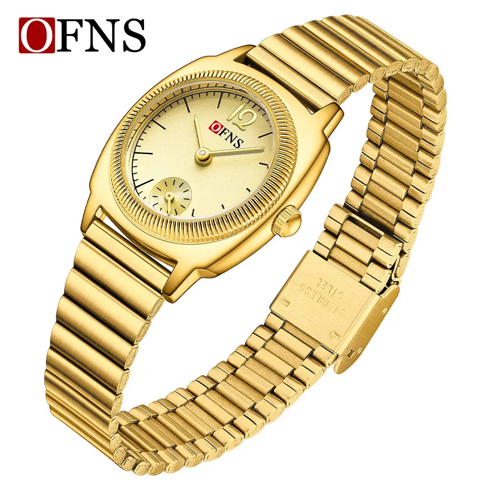 OFNS Women's Gold Antique Tooth Edge Round Watch - Image 4