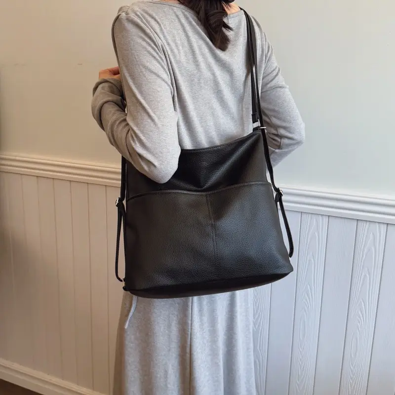 Women's Brown Leather Shoulder Bag 2024 Retro Western Style - Image 4