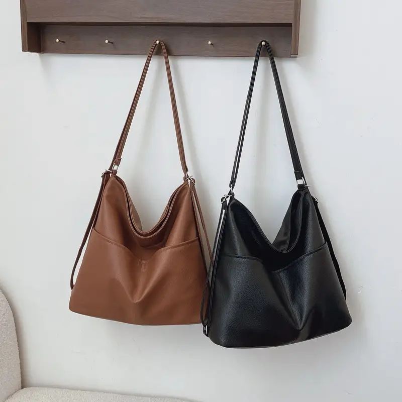 Women's Brown Leather Shoulder Bag 2024 Retro Western Style - Image 6