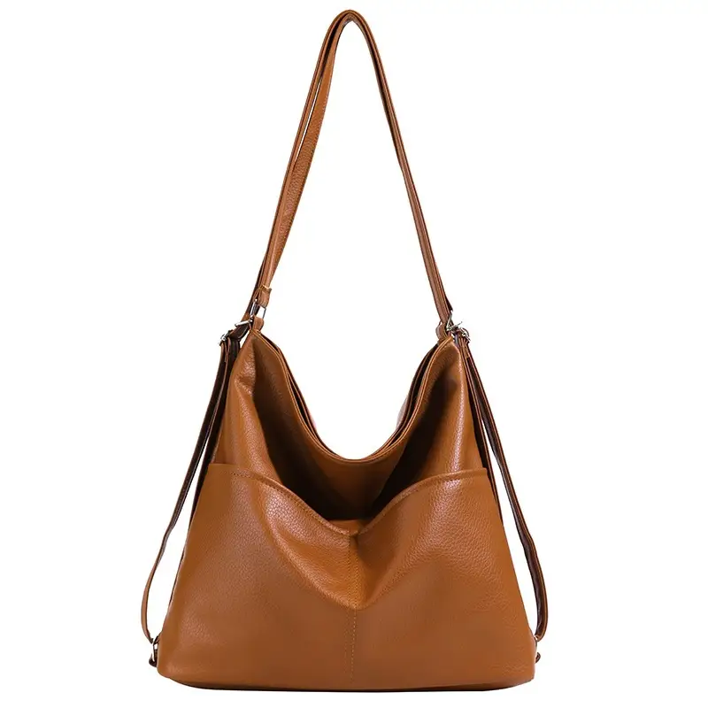 Women's Brown Leather Shoulder Bag 2024 Retro Western Style - Image 7