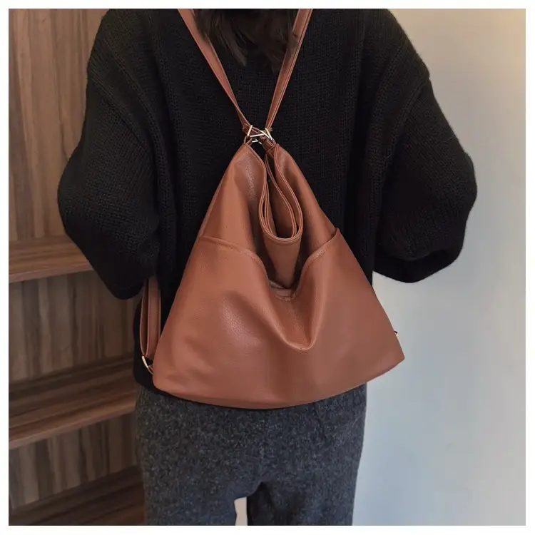 Women's Brown Leather Shoulder Bag 2024 Retro Western Style — feature 10