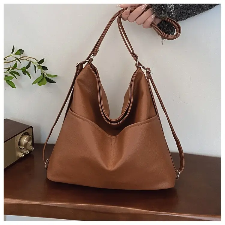 Women's Brown Leather Shoulder Bag 2024 Retro Western Style — feature 21