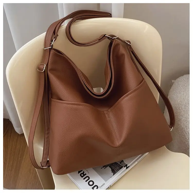 Women's Brown Leather Shoulder Bag 2024 Retro Western Style — feature 23