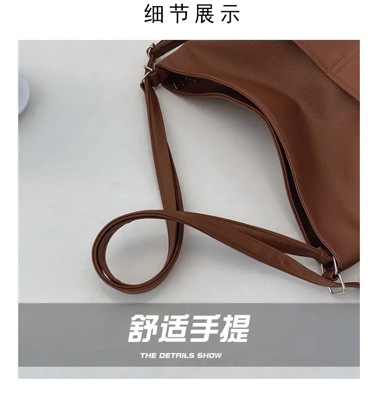 Women's Brown Leather Shoulder Bag 2024 Retro Western Style — feature 4