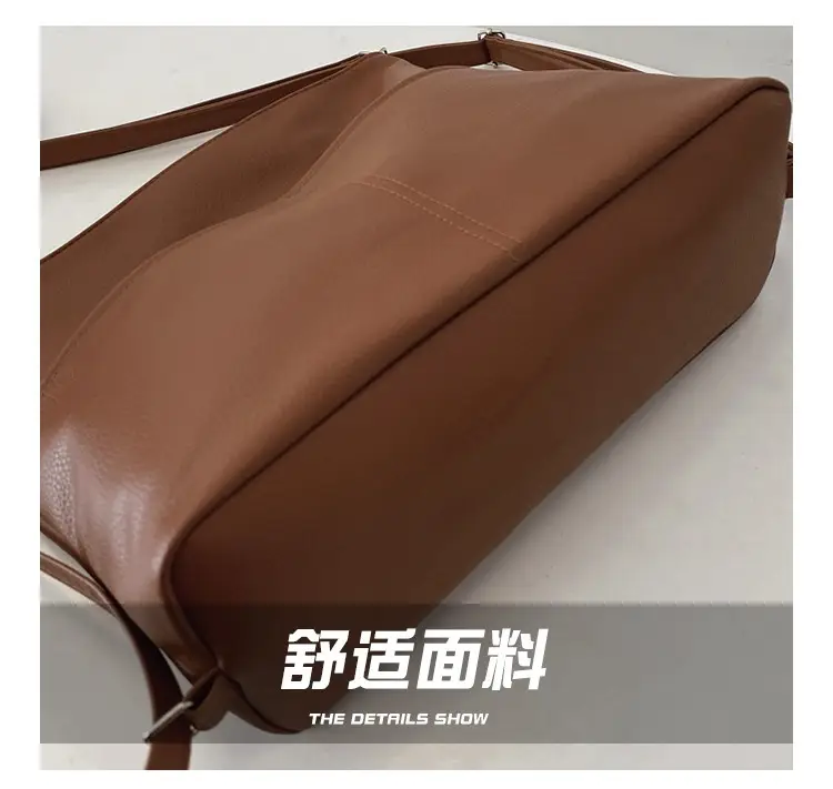 Women's Brown Leather Shoulder Bag 2024 Retro Western Style — feature 5